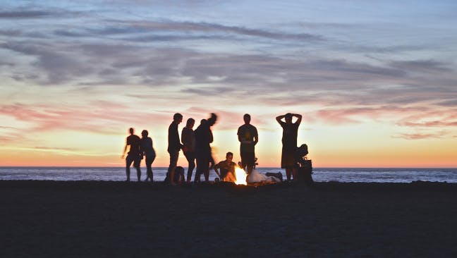 Feuer am Strand