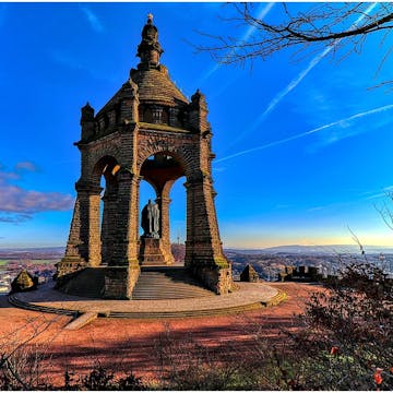 Emperor William I monument, Porta Westfalica, Weser Uplands 