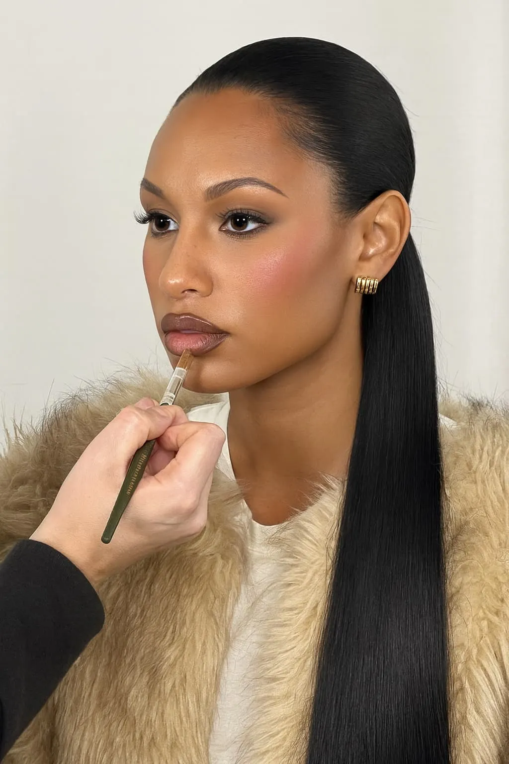 Dark romance look on model