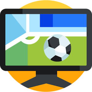 Ilustração de televisão com bola de futebol