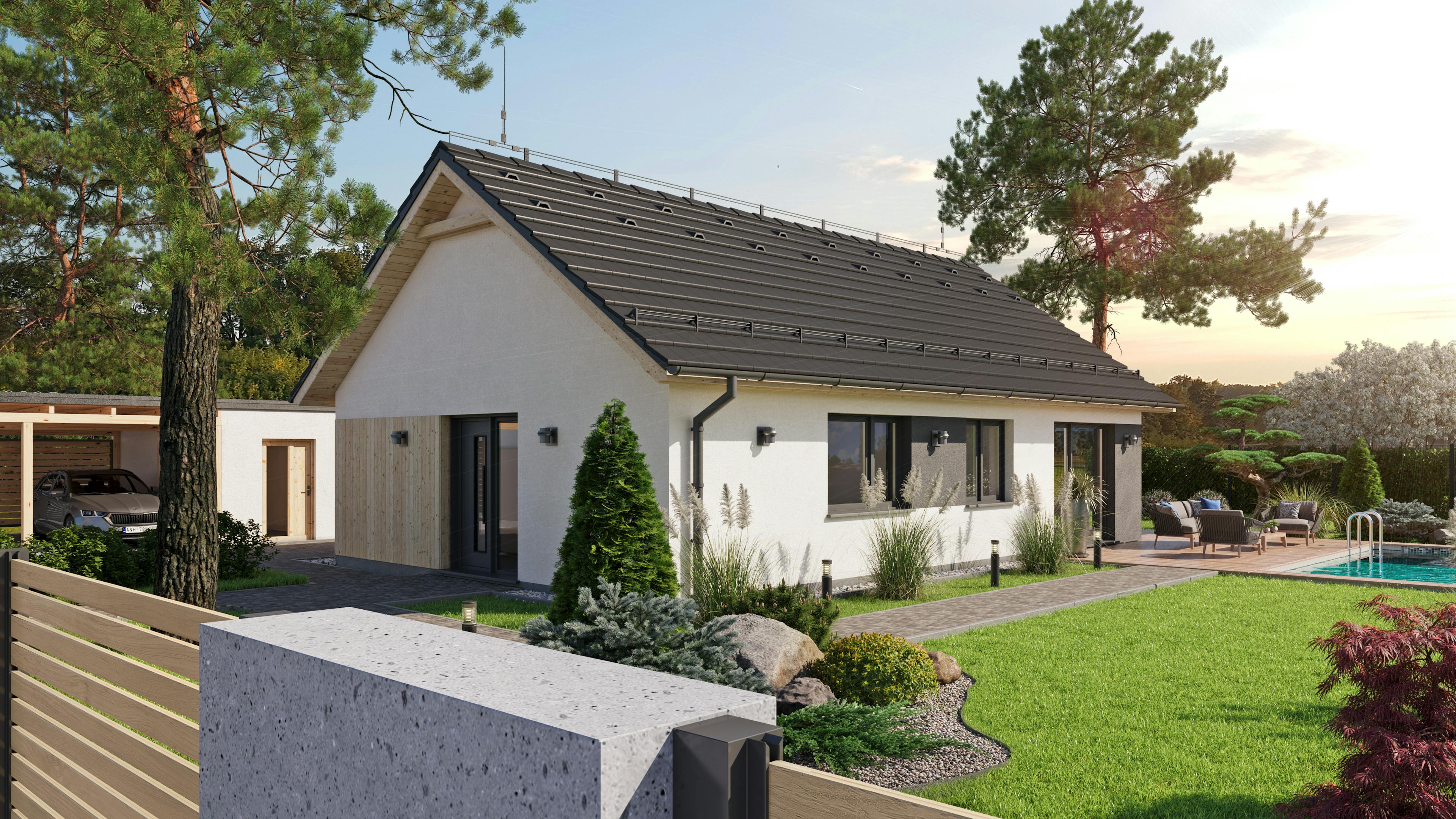 Vizualizace domu se zahradou