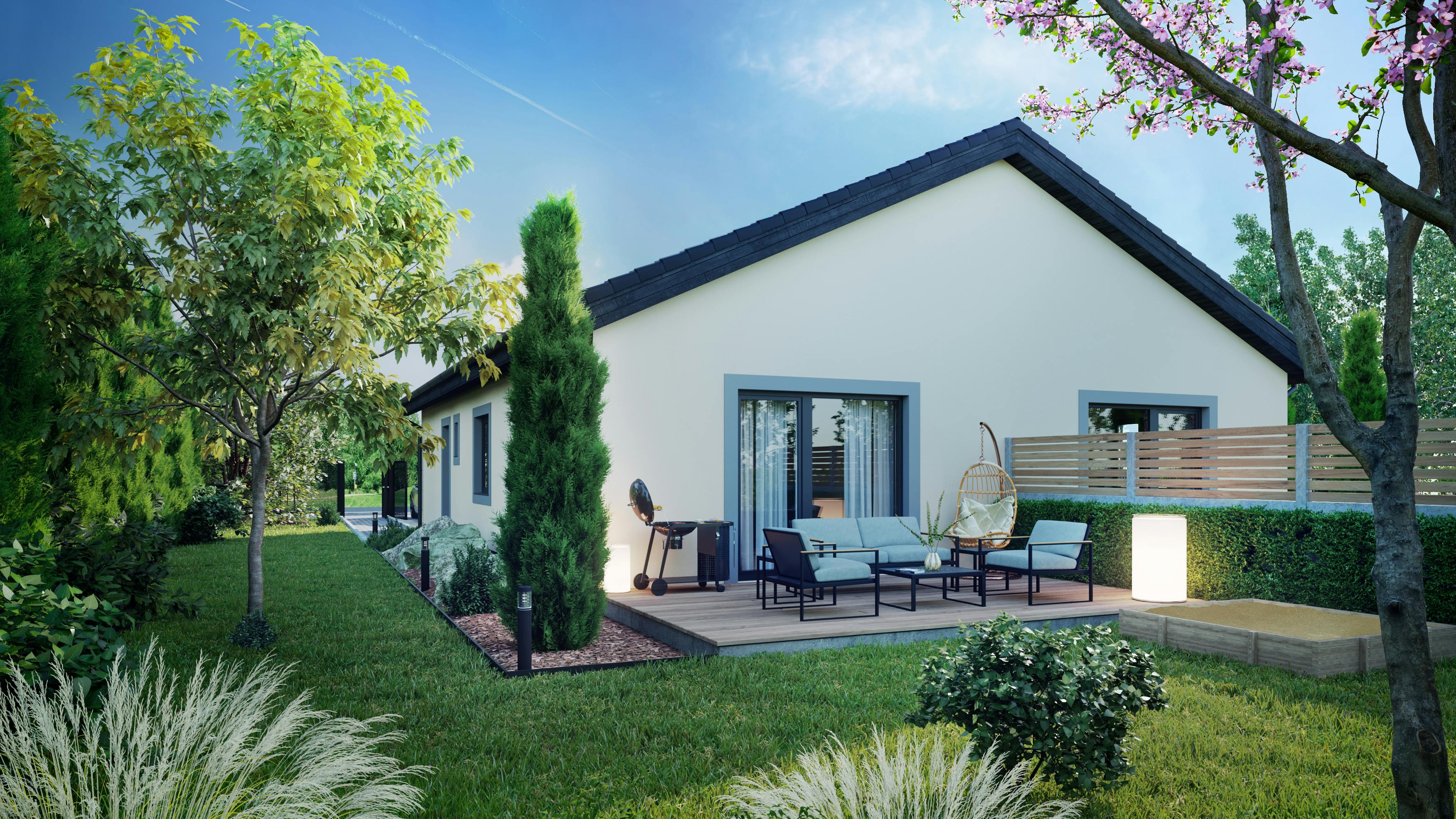 Vizualizace domu se zahradou