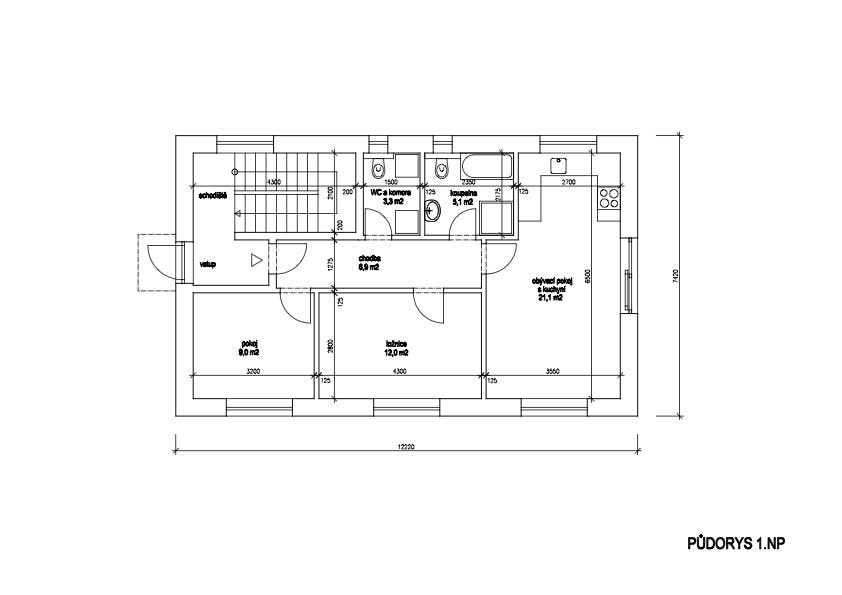 Košíře - Půdorys 1 NP