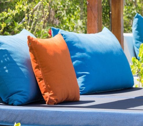 Outdoor Cushions on sofa