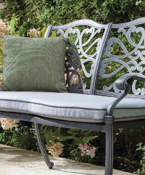 Cast Aluminium Grey Garden Bench