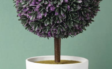 Round potted artificial plant