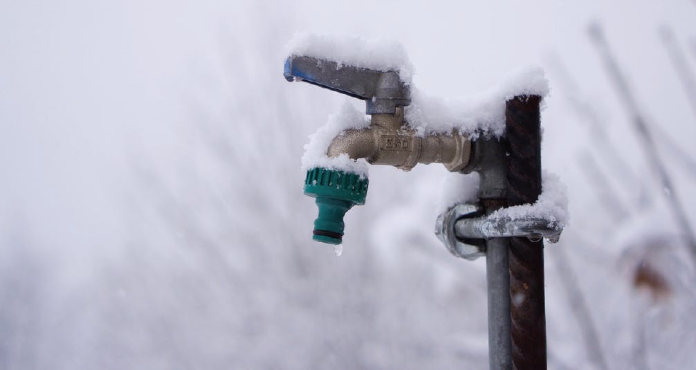 Frozen outdoor tap