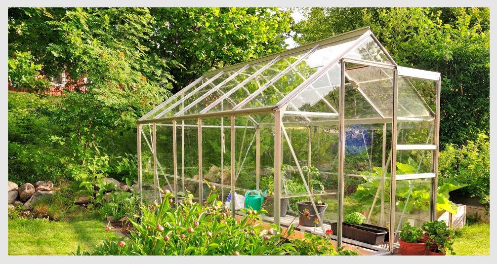 Wooden Greenhouse Sunny Garden