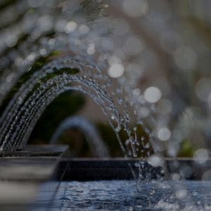 Zinc Water Feature Close up to water