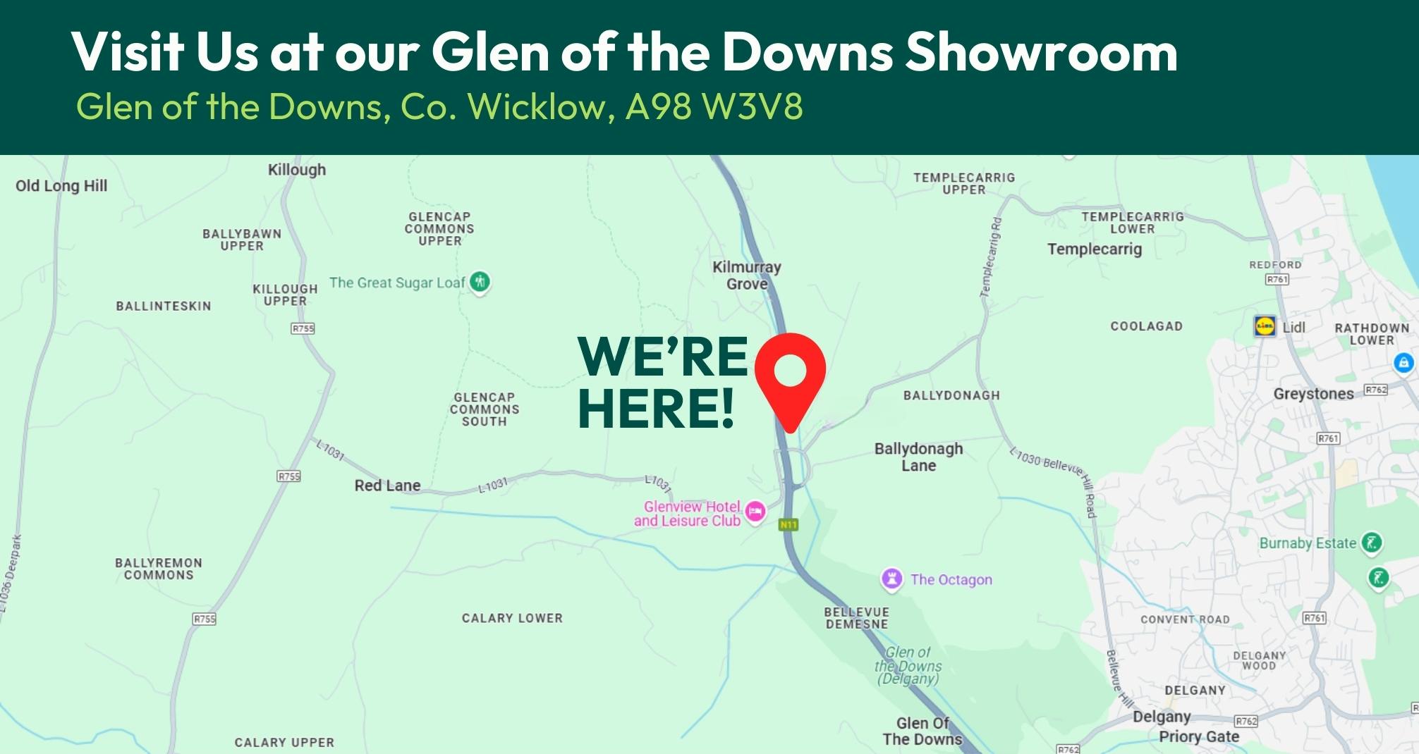 Map of Wicklow Glen of the Downs Showroom