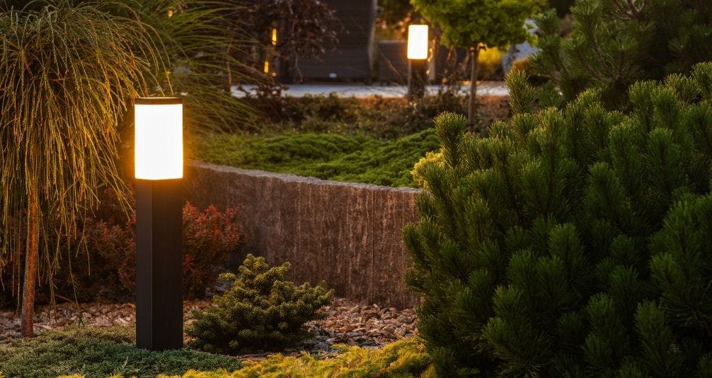 Solar Lights in Energy-Efficient Garden 