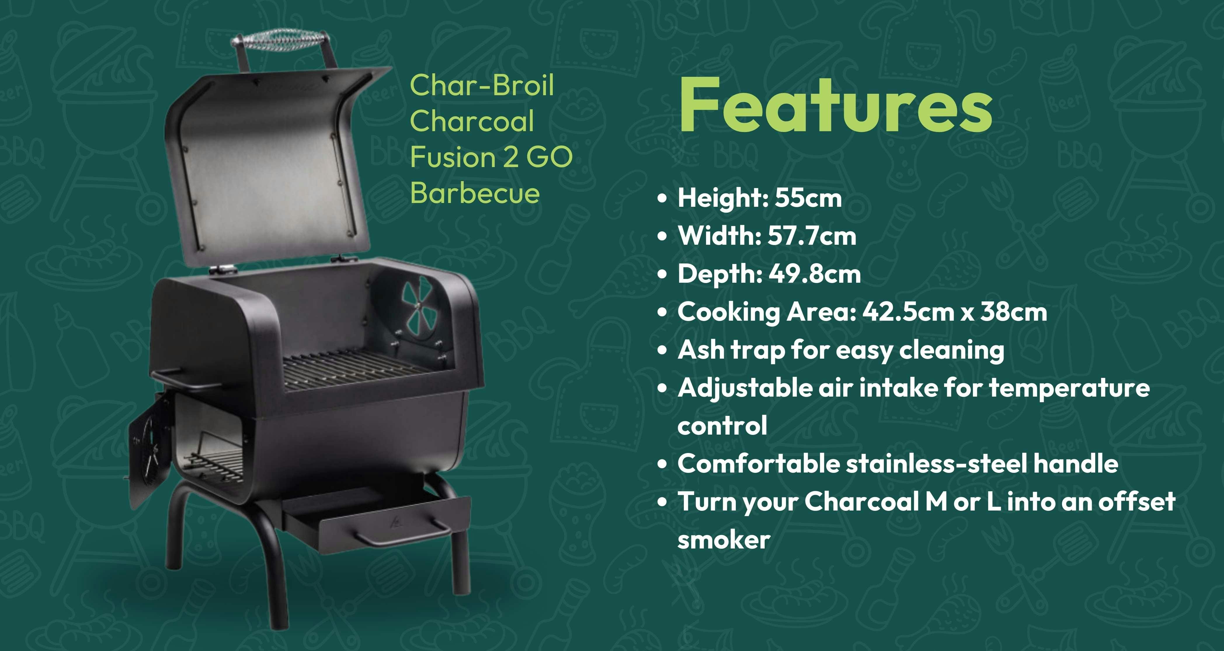 Char-Broil  Charcoal  Fusion 2 GO  Barbecue