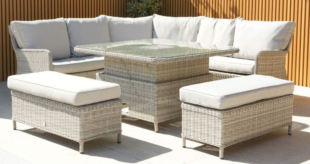 Hamilton Rattan Corner Bench Set