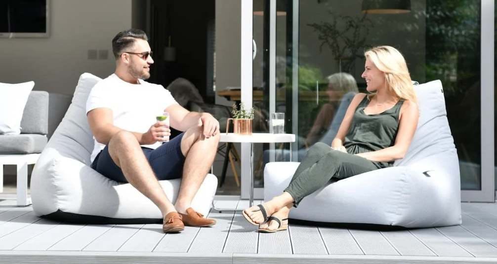 Couple Enjoying Garden with Outdoor Beanbags