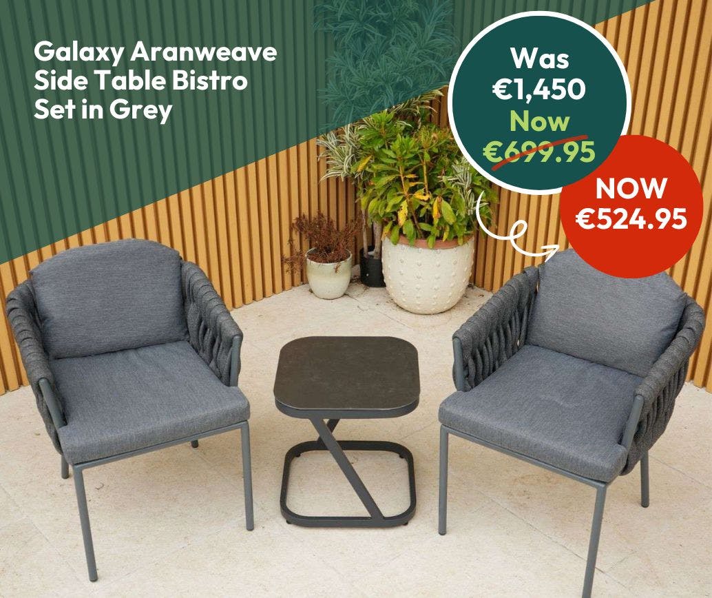 Galaxy Aranweave Side Table Bistro Set in Grey