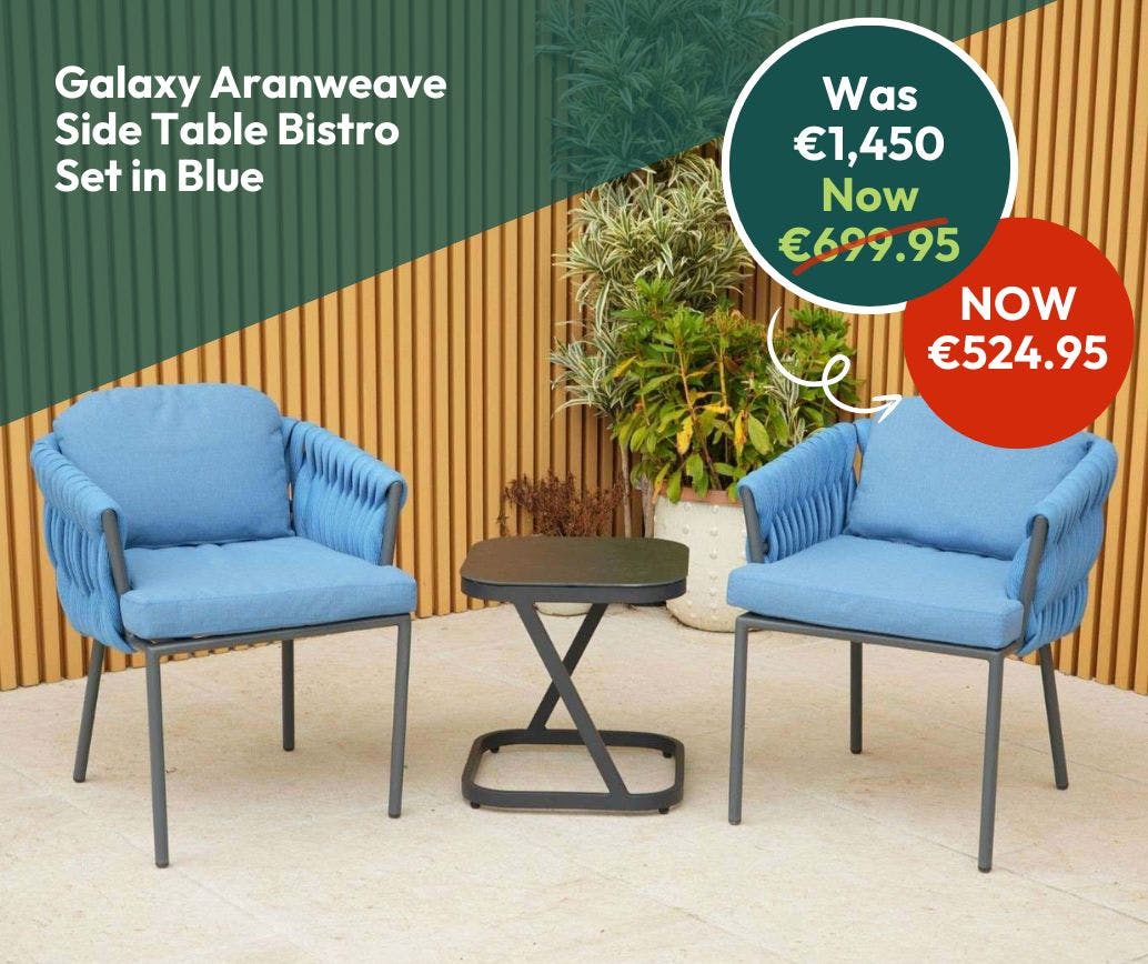 Galaxy Aranweave Side Table Bistro Set in Blue