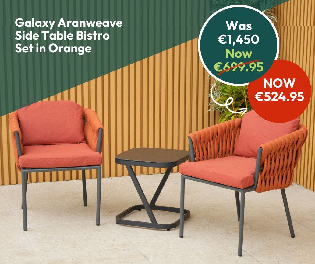 Galaxy Aranweave Side Table Bistro Set in Orange
