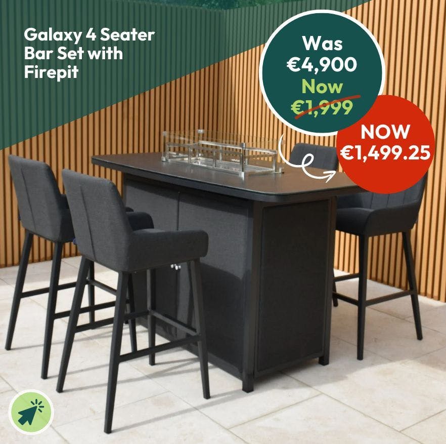 Galaxy 4 Seater  Bar Set with  Firepit