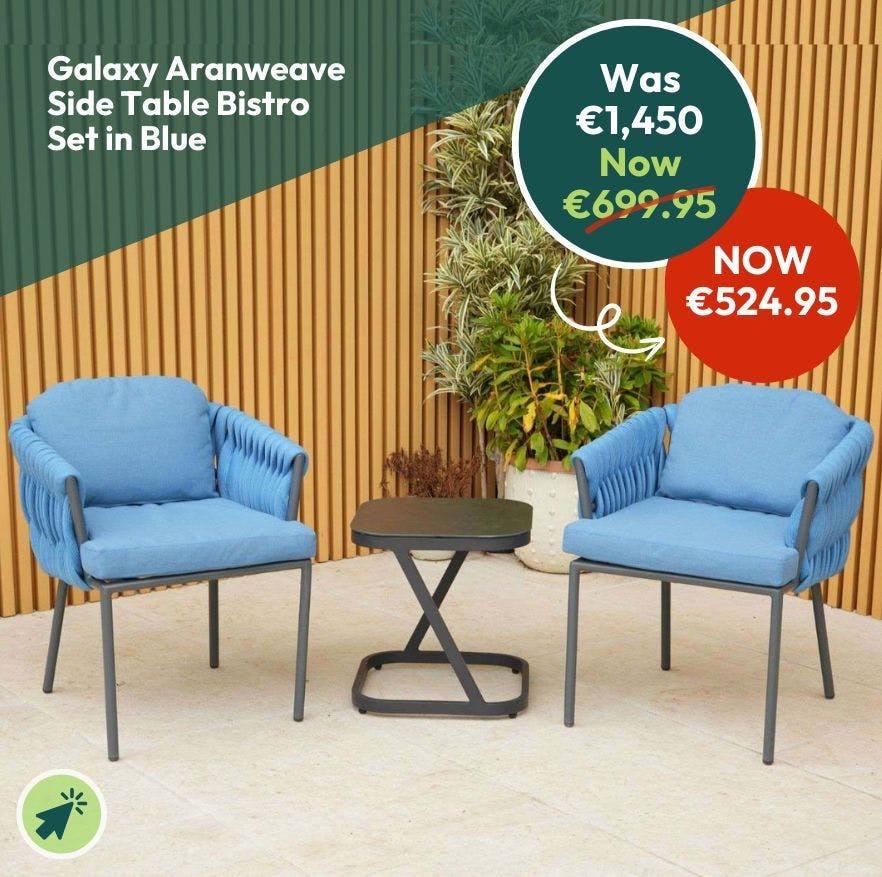 Galaxy Aranweave Side Table Bistro Set in Blue