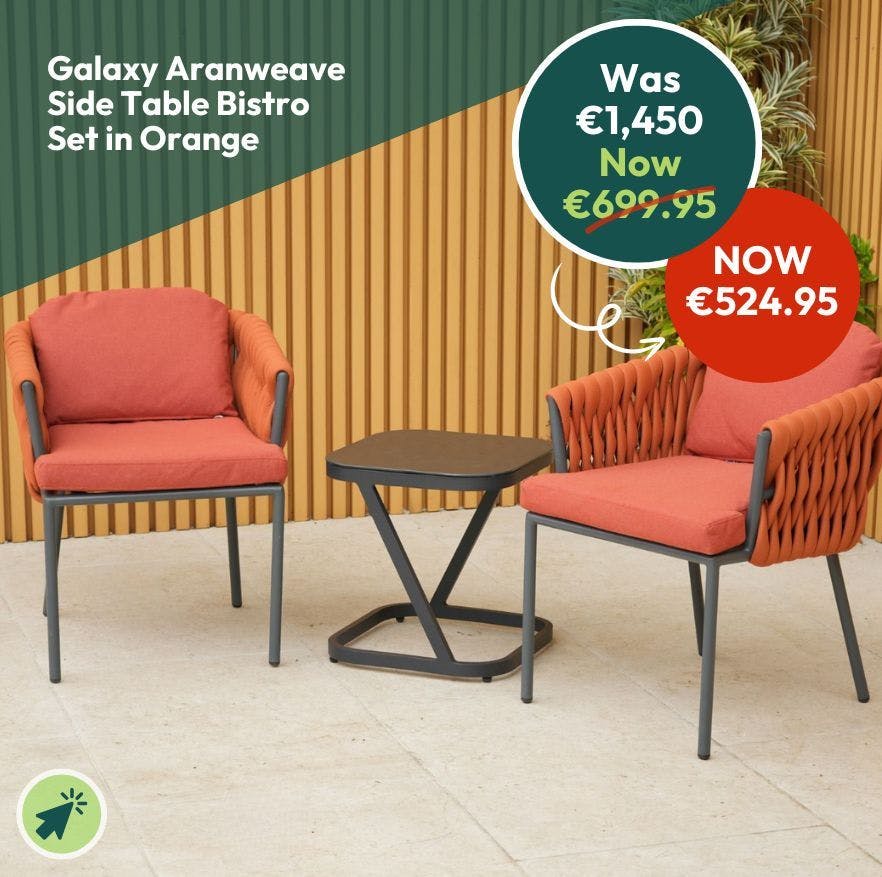 Galaxy Aranweave Side Table Bistro Set in Orange