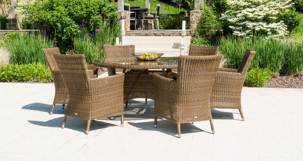 Outdoor Rattan Furniture Brown Rattan 6 Seat Set