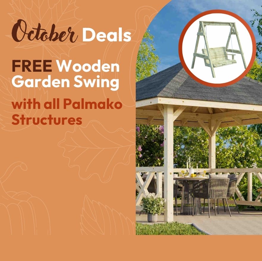 October Deals Free Wooden Swing with Outdoor Structures