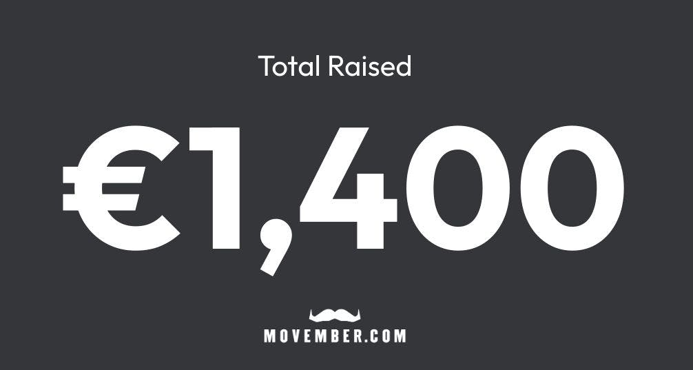 Total Raised Movember Outdoor Living Team Ireland