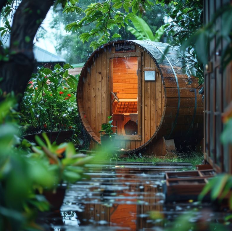 Home Wooden Sauna in Garden