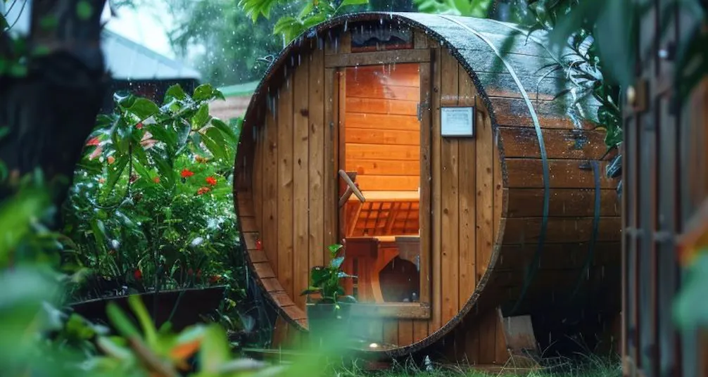 Home Wooden Sauna in Garden