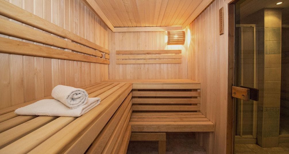 Wooden Sauna Inside Nordic Spruce