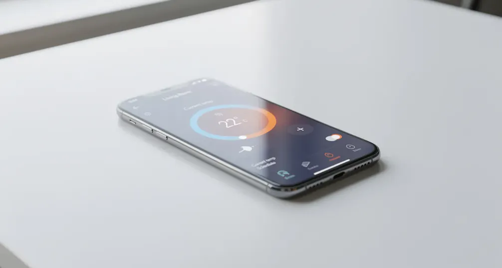 mobile phone connecting to smart thermostat