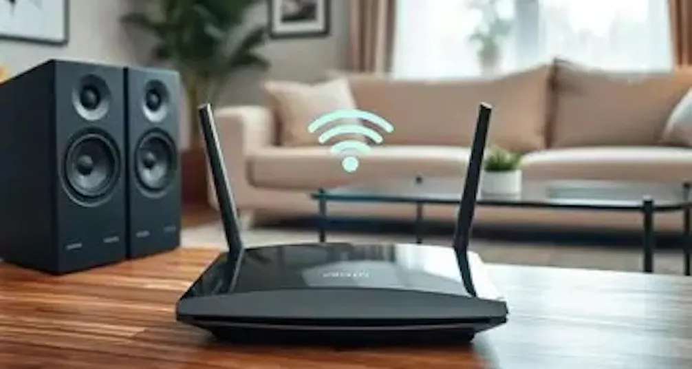 WiFi network router in a room