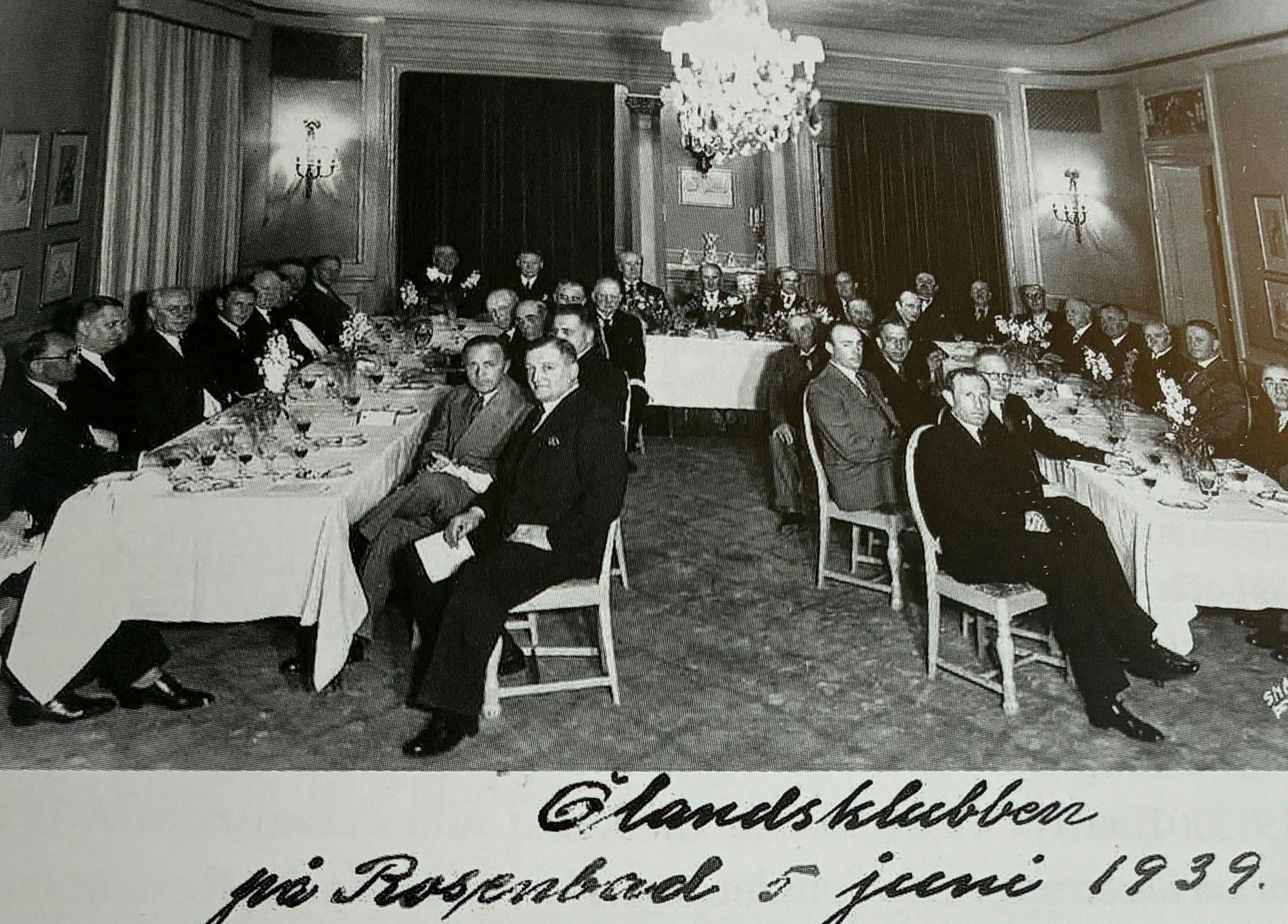 Ölandsklubben middag Rosenbad 1939
