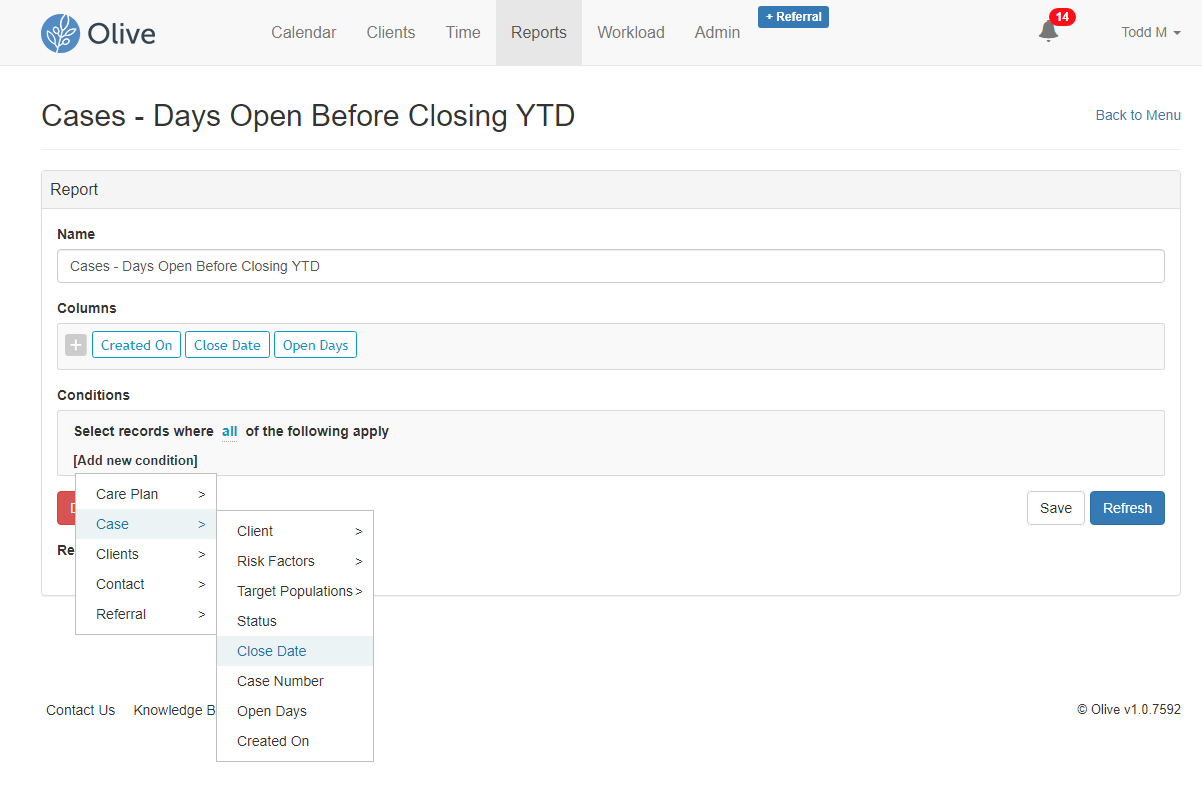 Custom Reports - Close Date