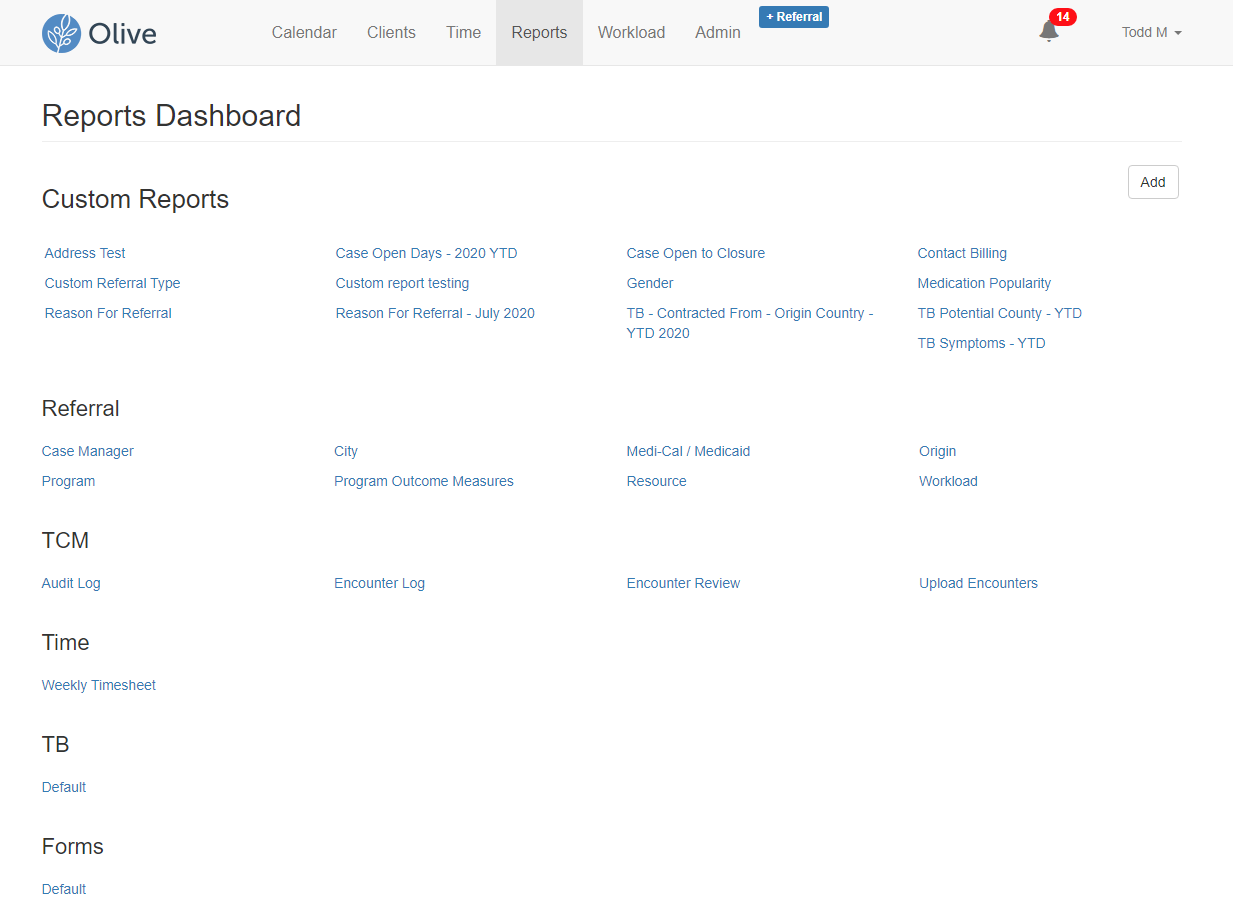 Custom Reports - Default