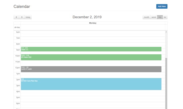 Calendar View - Month