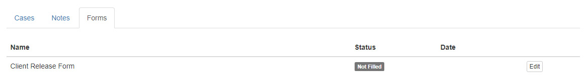 Client Release Form Record