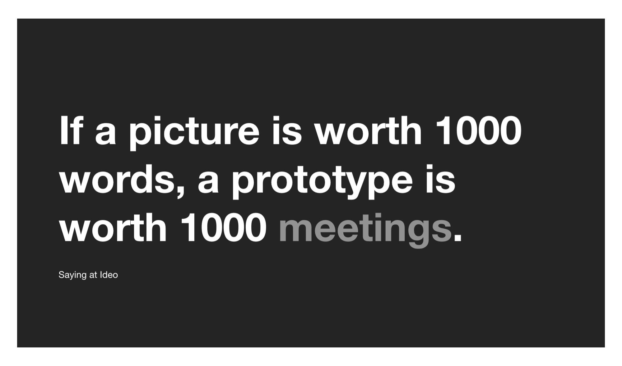 Slide from presentation about prototypes
