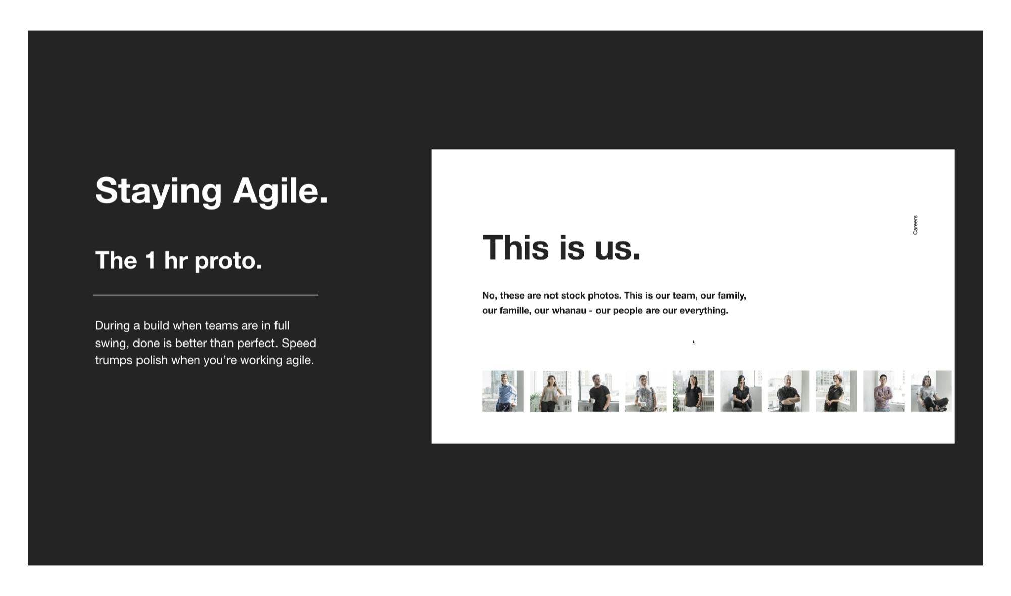 Slide from presentation about building quick prototypes