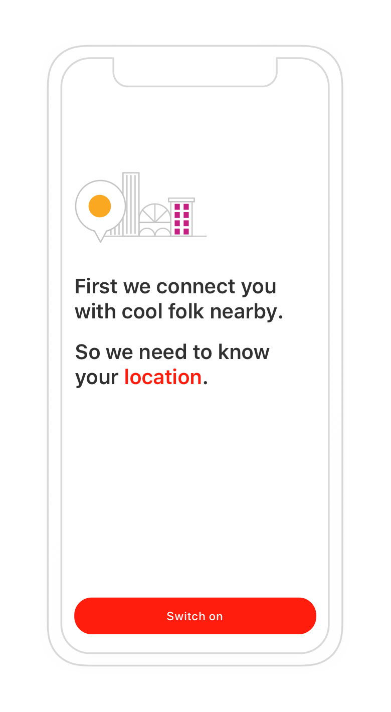 Jelato app onboarding interstitial screen 