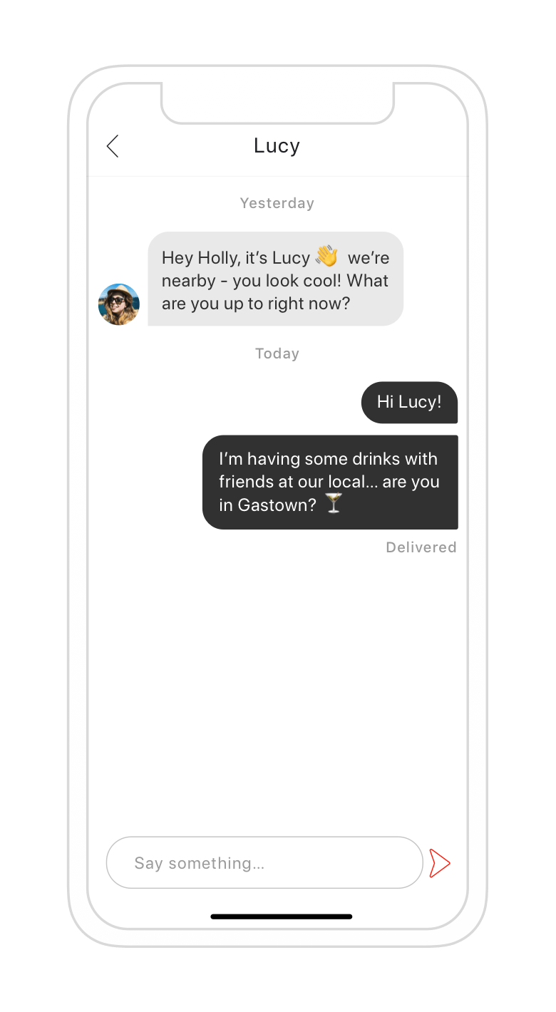 Jelato app chat screen 