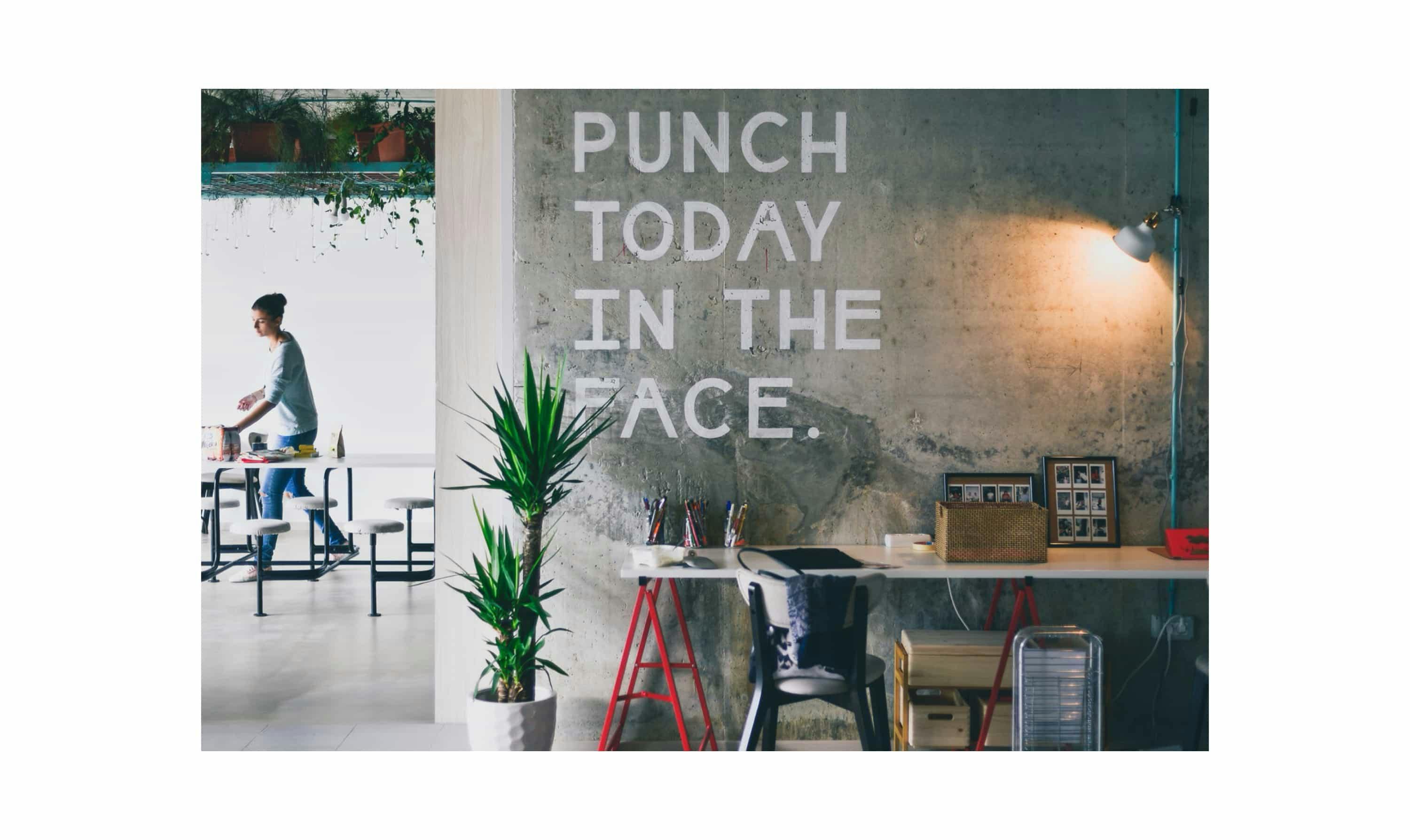 Concrete wall with quote