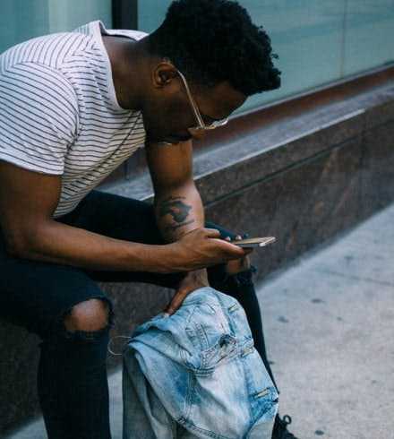 Secondary image of man on phone