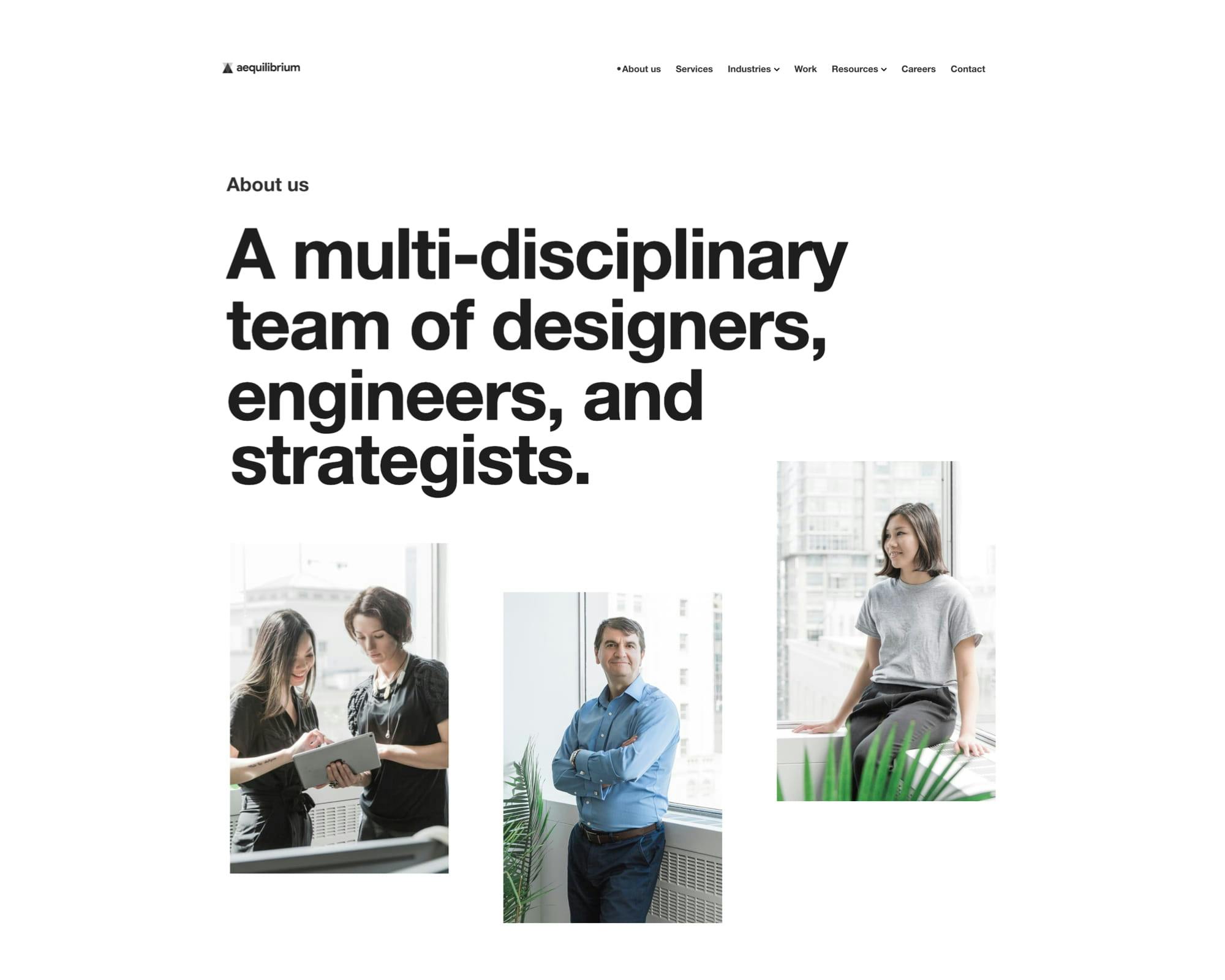 About us page on the Aequilibrium website