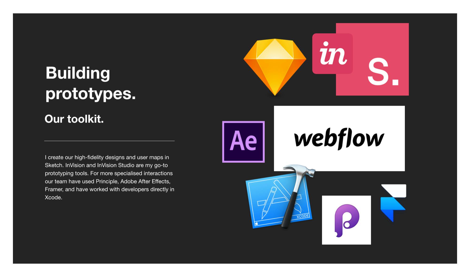 Slide from presentation about building prototypes