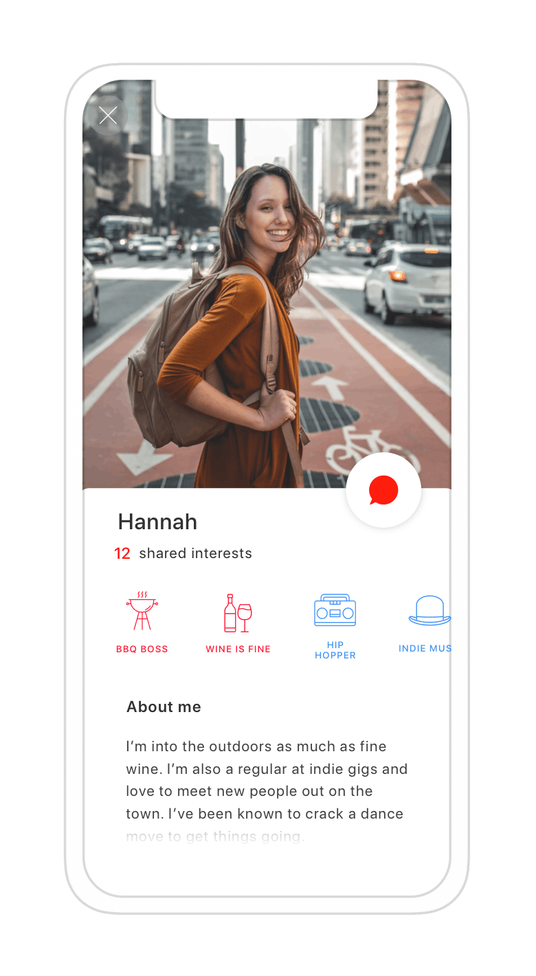 Jelato app profile bio screen 