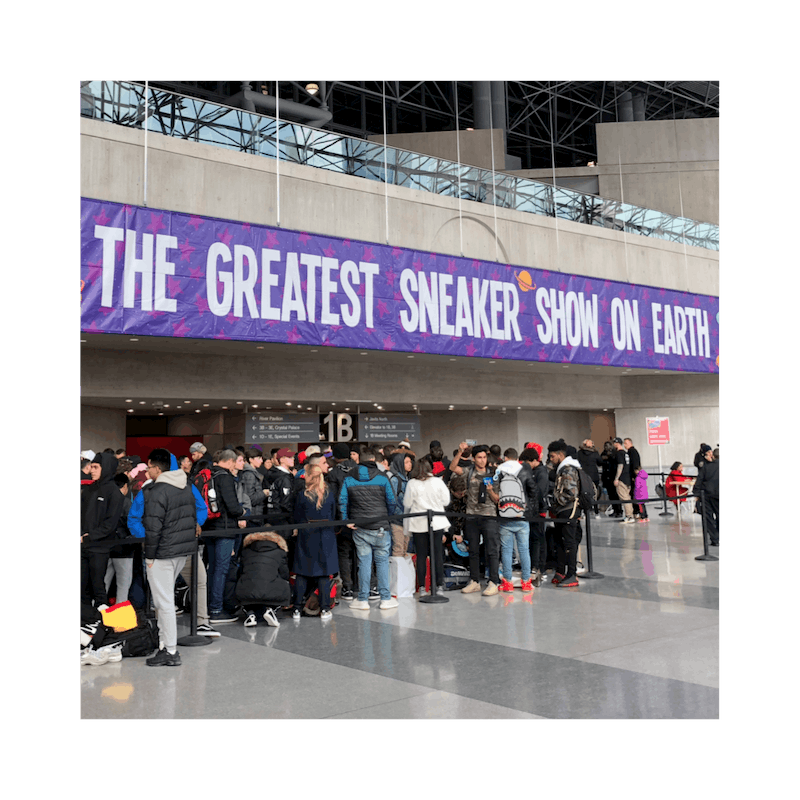 Sneaker Con New York with people queueing