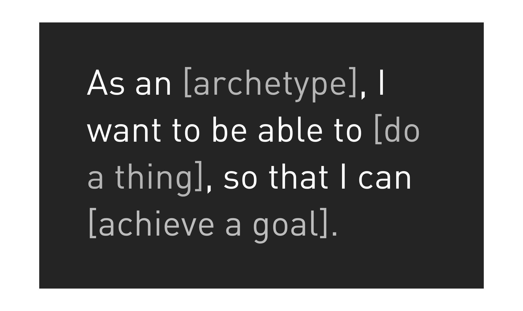 Statement about user goals