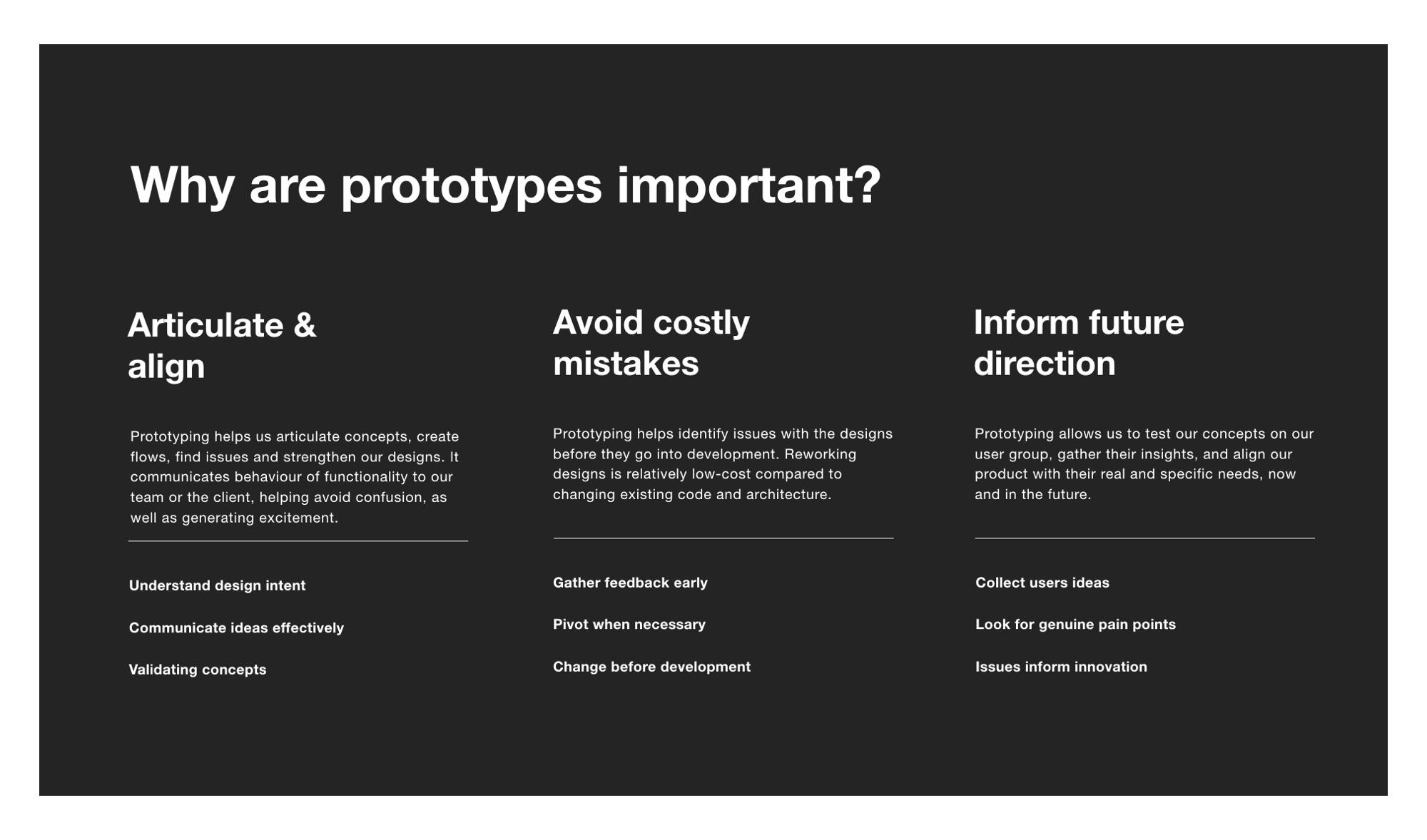 Slide from presentation on prototypes