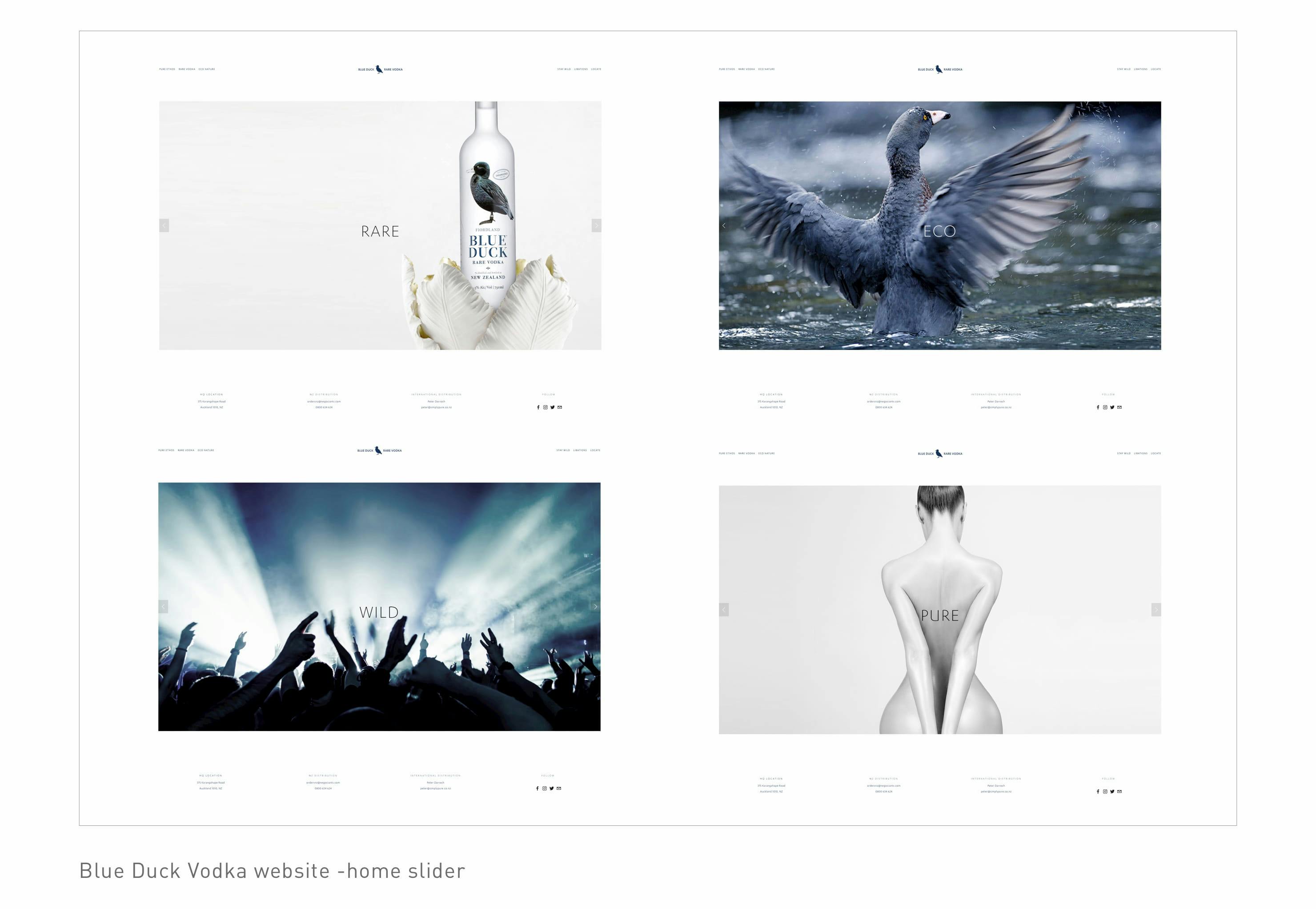 Website home slider for Blue Duck Vodka